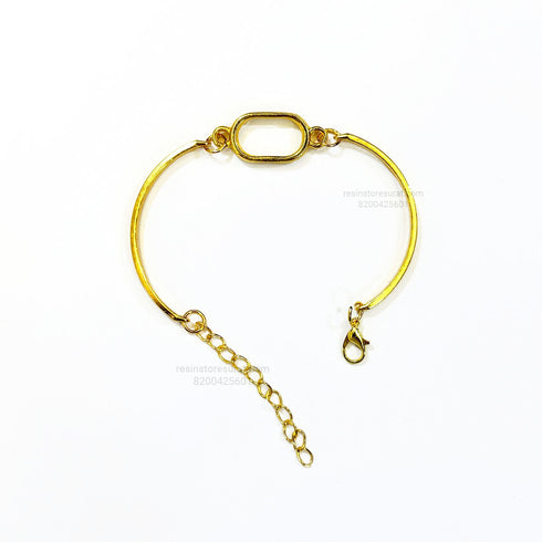 Gold Oval Rakhi Bracelet Base
