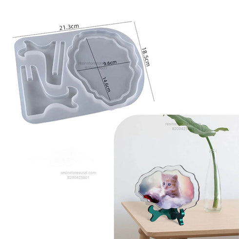 Oval agate Photo Frame & Stand Mould