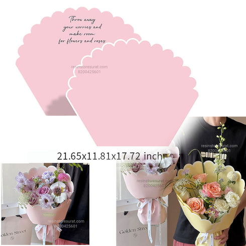 Pink Petal Flower Wrapping Paper - 2580(10 Sheet)