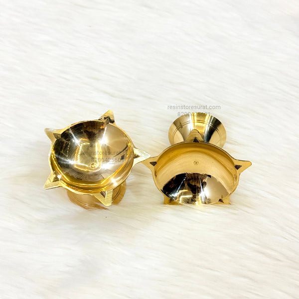 Panchmukhi Metal Diya Golden - 1 Pcs