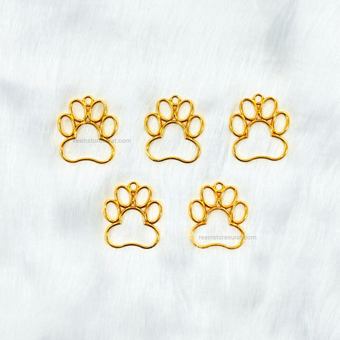 Gold Paw Shape Bezel - 5 Pcs