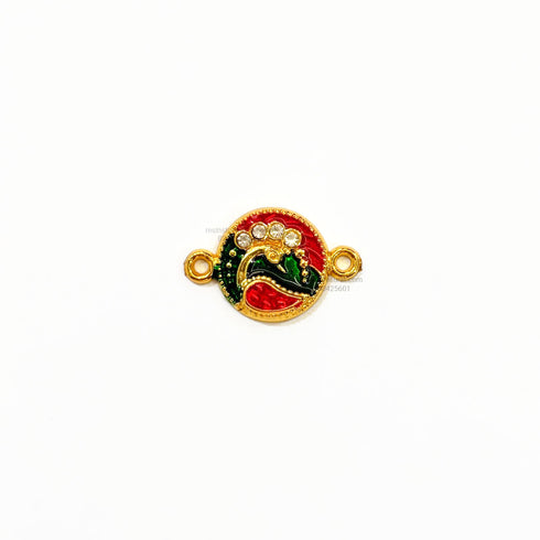 Peacock Diamond Red Green Fiber Rakhi Charm FC 27