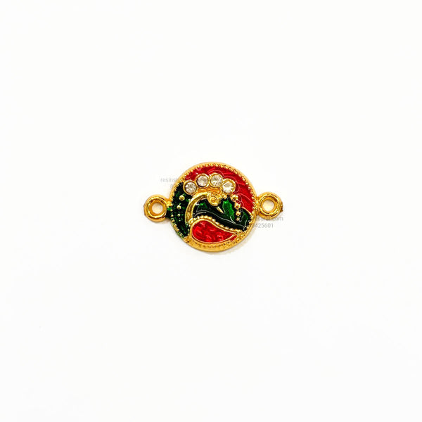 Peacock Diamond Red Green Fiber Rakhi Charm FC 27