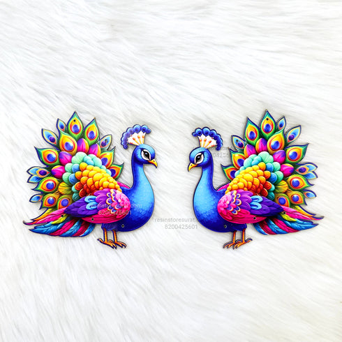 Printed Colorful Peacock MDF Cutout