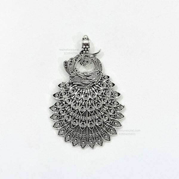 Peacock Silver Pendant Charm