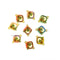Pearl Floral Enamel Square Rakhi Charm - ER4 (Random Color)