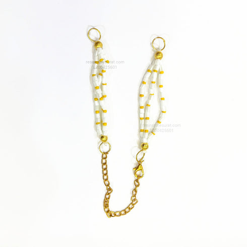 Pearl Yellow & White Beads Rakhi Chain
