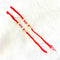 Readymade Red White Pearl Rakhi Thread