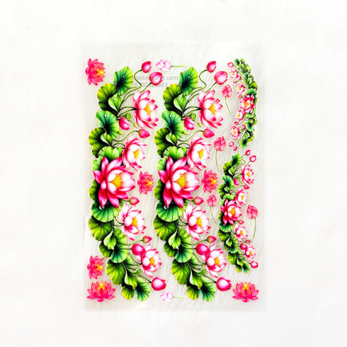 Pichwai Lotus Line 3D Uv Sticker Sheet - A6