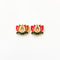 Pink Lotus Meenakari Green Leaf Gold Charm D25 - 2 Pcs