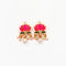 Pink Lotus Meenakari Pearl Beads Gold Charm D19 - 2 Pcs