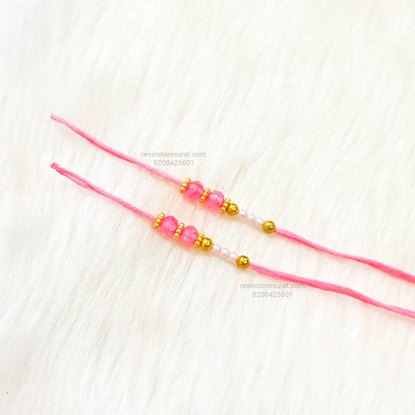 Pink Readymade Rakhi Thread - RT11 (5 Pairs)