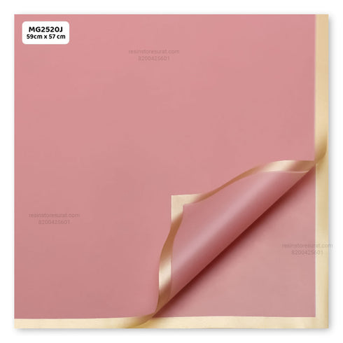 Pink Flower Wrapping Paper Plastic Sheet - 20J(5 Sheet)