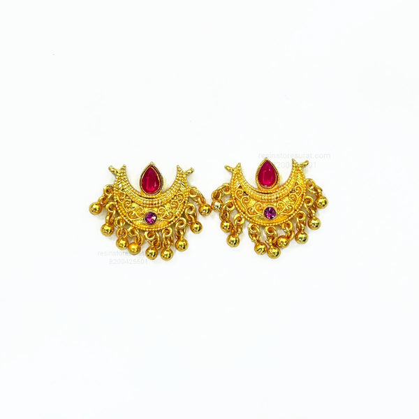 Pink and Purple Kundan Gold Charm D30 - 2 Pcs