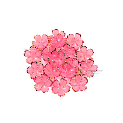 Pink Acrylic Cherry Blossom Flower Beads