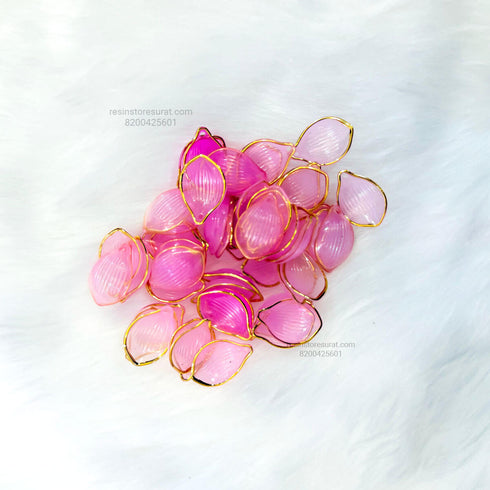 Pink Flower Petal Gold