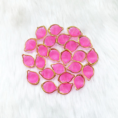 Pink Gold Border Leaf Petal N
