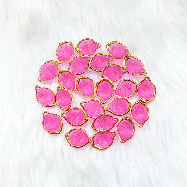 Pink Gold Border Leaf Petal N