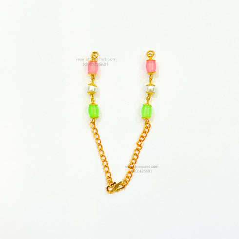 Pink Green Pearl Rakhi Bracelet Chain