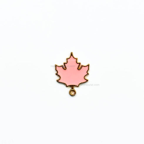 Pink maple Leaf Charm