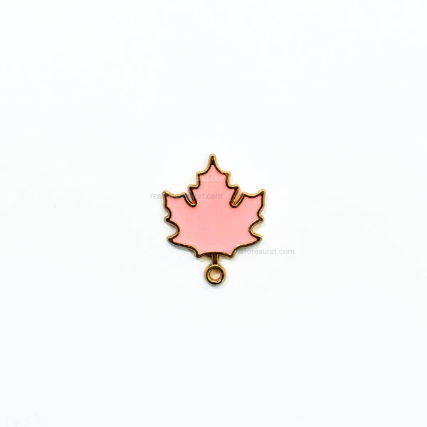 Pink maple Leaf Charm