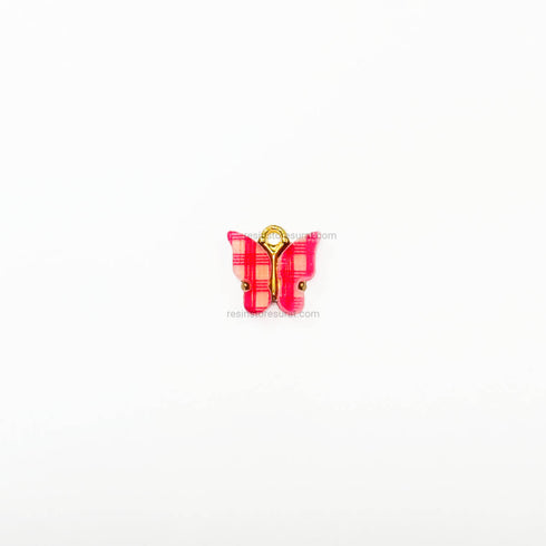 Pink white Butterfly Charm