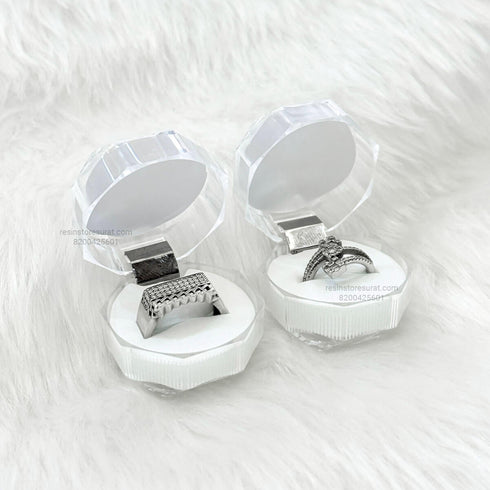 Acrylic Design Engagement Ring Box - 2 Pcs