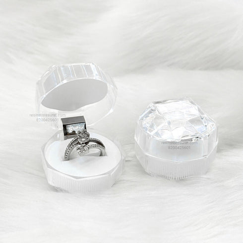 Acrylic Design Engagement Ring Box - 2 Pcs