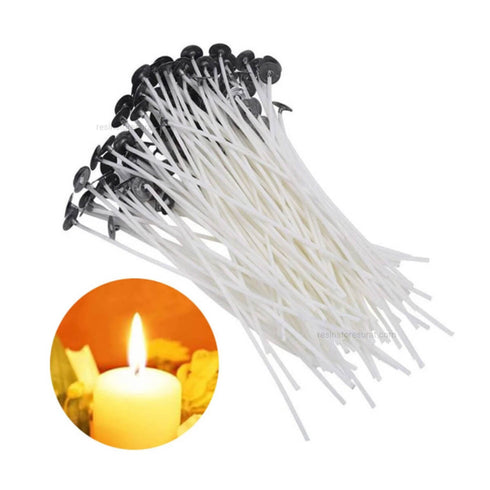 Pre Waxed Cotton Wicks For Candle With Sustainer 5 Inch(10 Pcs)