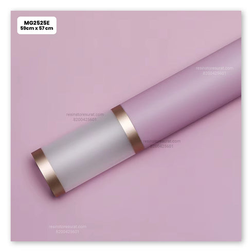 Purple Gold Strip Flower Wrapping Paper Plastic Sheet - 25E(20 Sheet)