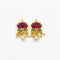Purple Lotus Meenakari Pearl Beads Gold Charm D21 - 2 Pcs