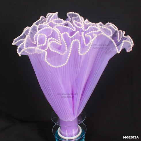 Purple Wrinkled Wrapping Paper Net With Pearl - 2513A