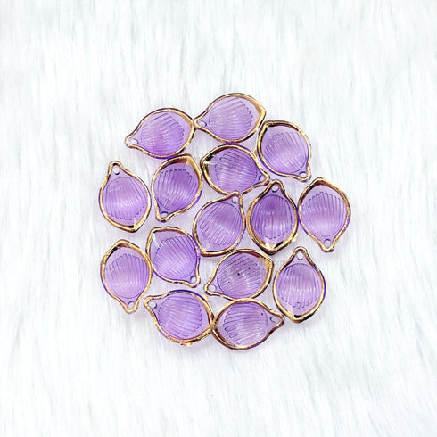 Purple Gold Border Leaf Petal N