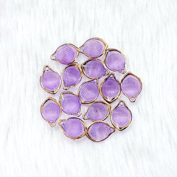 Purple Gold Border Leaf Petal N
