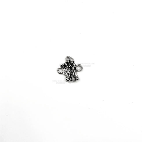 Radha Krishna Rakhi Charm Metal Silver