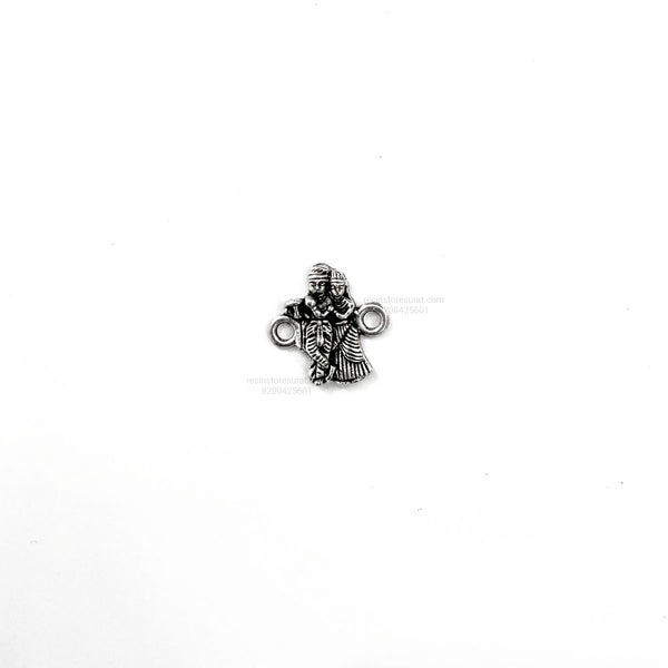 Radha Krishna Rakhi Charm Metal Silver