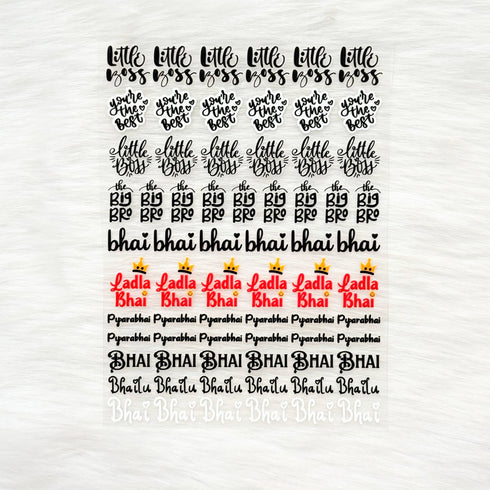 Rakhi Sticker Bro 3D UV Sticker Sheet - A6 Design - A