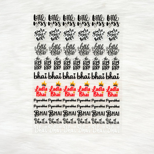 Rakhi Sticker Bro 3D UV Sticker Sheet - A6 Design - A