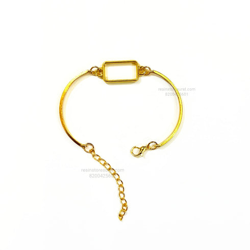 Gold Rectangle Rakhi Bracelet Base
