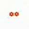 Red Flower Meenakari Kundan Gold Charm B13 - 2 Pcs