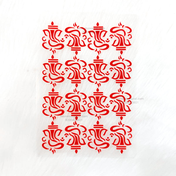 Red Ganesh 3D Uv Sticker Sheet - A6