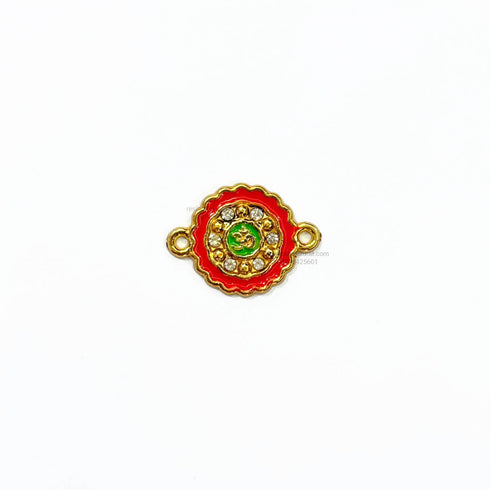 Red Green Om Diamond Fiber Rakhi Charm FC 32
