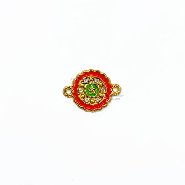 Red Green Om Diamond Fiber Rakhi Charm FC 32