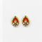 Red Ruby White Kundan Beads Gold Charm D20 - 2 Pcs