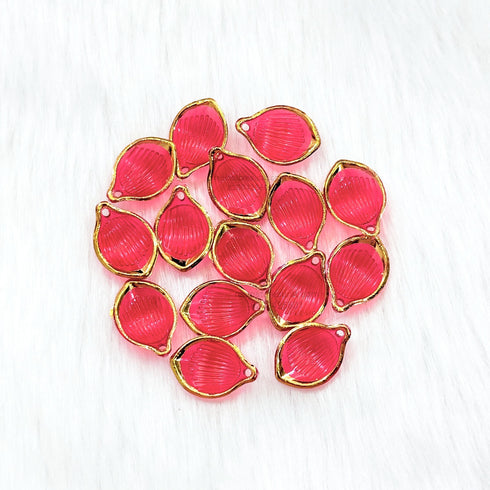 Red Gold Border Leaf Petal N