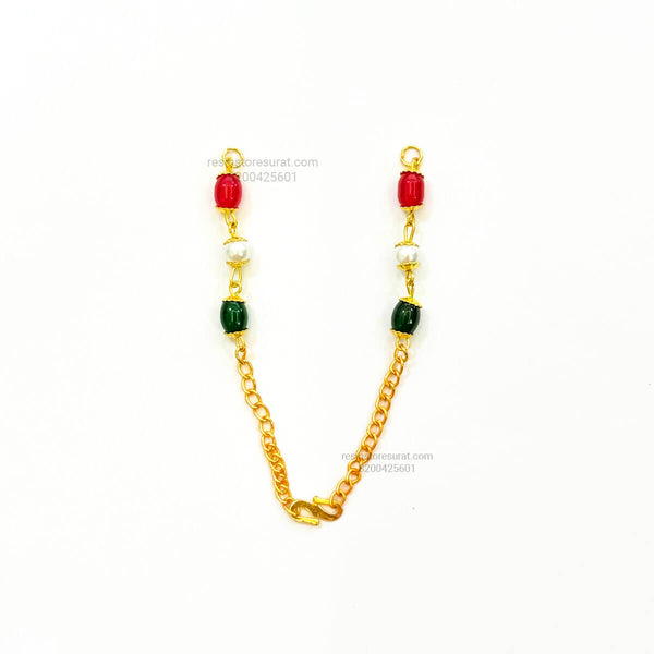 Red Green Pearl Rakhi Bracelet Chain