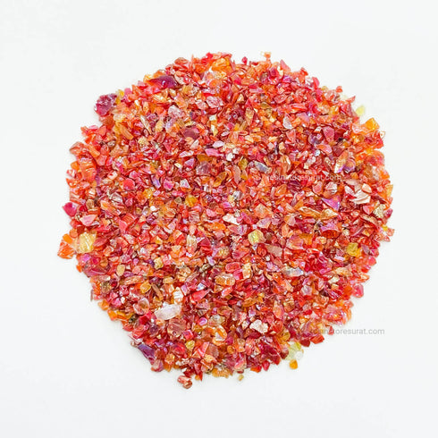 Red Rainbow Metallic Granule Stone - 50 Grm