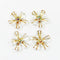 Reflective Designer 5 Leaf Transparent Golden Flower - 4 Pcs