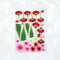 Pressed Rose, Leaf & Flower 3D UV Sticker Sheet - A6