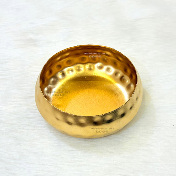 Round Metal Urli Bowl Candle - B